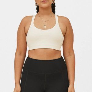 Girlfriend Collective Ivory Lou V-Back Sports Bra Size Large